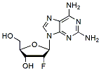 Molecular structure of the compound: 2-Amino-2-fluoro-2-deoxyadenosine