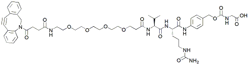 Molecular structure of the compound: DBCO-PEG4-Val-Cit-PAB-Gly