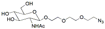 Molecular structure of the compound: Beta-GlcNAc-PEG3-azide (O-link)