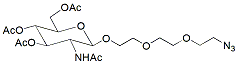 Molecular structure of the compound: Beta-GlcNAc-PEG3-azide PerAc(O-link)