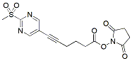 Molecular structure of the compound: 6-(2-(Methylsulfonyl)pyrimidin-5-yl)hex-5-ynoic acid NHS ester