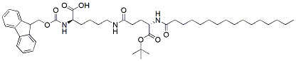 Molecular structure of the compound: Fmoc-D-Lys(Pal-Glu-OtBu)-OH