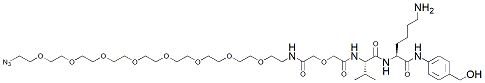 Molecular structure of the compound: Azido-PEG8-Amido-Val-Lys-PAB-OH