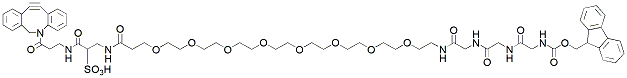 Molecular structure of the compound: Fmoc-Gly-Gly-Gly-PEG8-Sulfo DBCO
