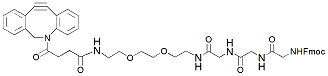 Molecular structure of the compound: Fmoc-Gly-Gly-Gly-PEG2-DBCO