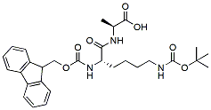 Molecular structure of the compound: Fmoc-Lys(Boc)-Ala-OH