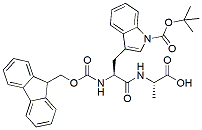 Molecular structure of the compound: Fmoc-Trp(Boc)-Ala-OH