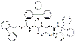 Molecular structure of the compound: Fmoc-Cys(Trt)-Asn(Trt)-OH
