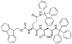 Molecular structure of the compound: Fmoc-Gln(Trt)-Asn(Trt)-OH