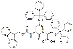 Molecular structure of the compound: Fmoc-Asn(Trt)-Cys(Trt)-OH