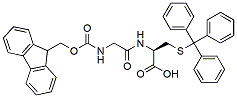 Molecular structure of the compound: Fmoc-Gly-Cys(Trt)-OH