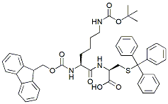 Molecular structure of the compound: Fmoc-Lys(Boc)-Cys(Trt)-OH