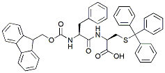 Molecular structure of the compound: Fmoc-Phe-Cys(Trt)-OH