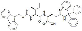 Molecular structure of the compound: Fmoc-Ile-Gln(Trt)-OH