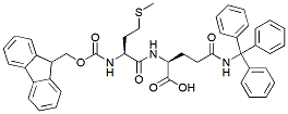 Molecular structure of the compound: Fmoc-Met-Gln(Trt)-OH
