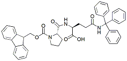 Molecular structure of the compound: Fmoc-Pro-Gln(Trt)-OH