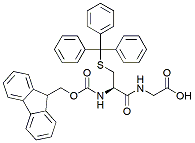 Molecular structure of the compound: Fmoc-Cys(Trt)-Gly-OH