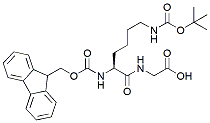Molecular structure of the compound: Fmoc-Lys(Boc)-Gly-OH