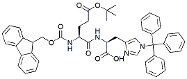 Molecular structure of the compound: Fmoc-Glu(t-Bu)-His(Trt)-OH