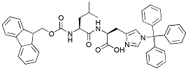 Molecular structure of the compound: Fmoc-Leu-His(Trt)-OH