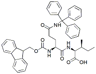 Molecular structure of the compound: Fmoc-Gln(Trt)-Ile-OH