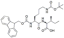 Molecular structure of the compound: Fmoc-Lys(Boc)-Ile-OH