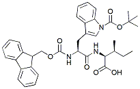 Molecular structure of the compound: Fmoc-Trp(Boc)-Ile-OH