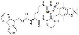 Molecular structure of the compound: Fmoc-Arg(Pbf)-Leu-OH