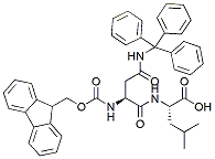 Molecular structure of the compound: Fmoc-Asn(Trt)-Leu-OH