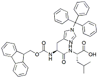 Molecular structure of the compound: Fmoc-His(Trt)-Leu-OH