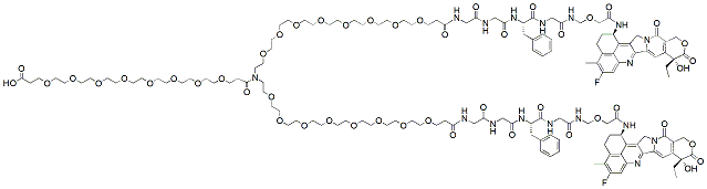 Molecular structure of the compound: N-(acid-PEG8)-N-bis(PEG8-GGFG-Dxd)