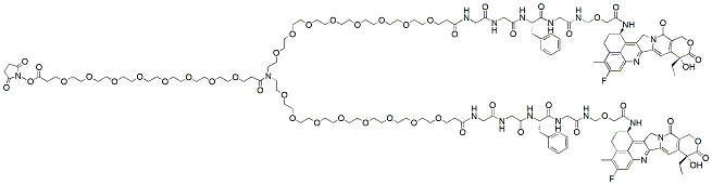 Molecular structure of the compound: N-(NHS-PEG8)-N-bis(PEG8-GGFG-Dxd)