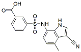 Molecular structure of the compound: 3-(N-(3-Cyano-4-methyl-1H-indol-7-yl)sulfamoyl)benzoic acid