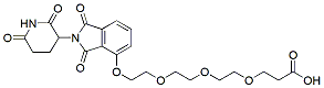 Molecular structure of the compound: 3-(2-(2-(2-((2-(2,6-Dioxopiperidin-3-yl)-1,3-dioxoisoindolin-4-yl)oxy)ethoxy)ethoxy)ethoxy)propanoic acid