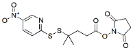 Molecular structure of the compound: 2,5-dioxopyrrolidin-1-yl 4-methyl-4-((5-nitropyridin-2-yl)disulfanyl)pentanoate