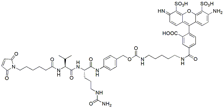 Molecular structure of the compound: Mal-Val-Cit-BP Fluor 488