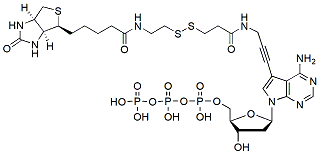 Molecular structure of the compound: Biotin-S-S-amido-7-Deaza-7-Propargyl-dATP
