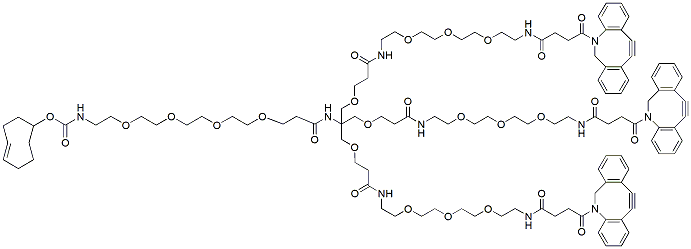 Molecular structure of the compound: TCO-PEG4-tris-PEG3-DBCO