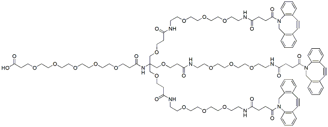 Molecular structure of the compound: acid-PEG5-tris-PEG3-DBCO