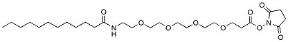 Molecular structure of the compound: Dodecanoic acid-PEG4-NHS ester