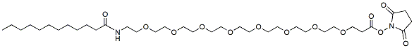 Molecular structure of the compound: Dodecanoic acid-PEG8-NHS ester