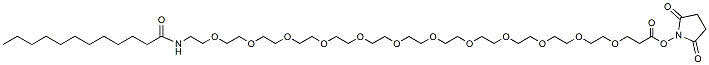 Molecular structure of the compound: Dodecanoic acid-PEG12-NHS ester