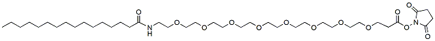 Molecular structure of the compound: Palmitic acid-PEG8-NHS ester