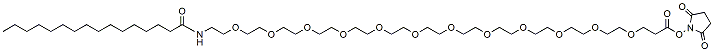 Molecular structure of the compound: Palmitic acid-PEG12-NHS ester