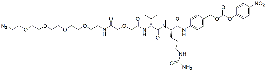 Molecular structure of the compound: Azido-PEG4-Amido-Val-Cit-PAB-PNP