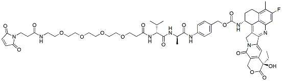 Molecular structure of the compound: Mc-PEG4-Val-Ala-PAB-Exatecan