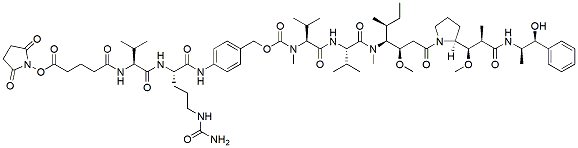 Molecular structure of the compound: SuO-Glu-Val-Cit-PAB-MMAE