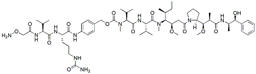 Molecular structure of the compound: (Aminooxy)acetamide-Val-Cit-PAB-MMAE
