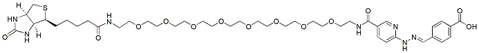 Molecular structure of the compound: Biotin-PEG8-bis aryl hydrazone