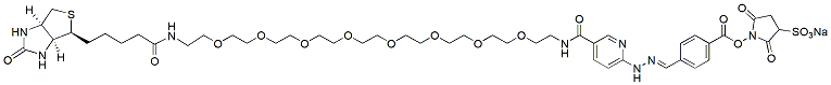 Molecular structure of the compound: Biotin-PEG8-bis aryl hydrazone-sulfo-NHS ester